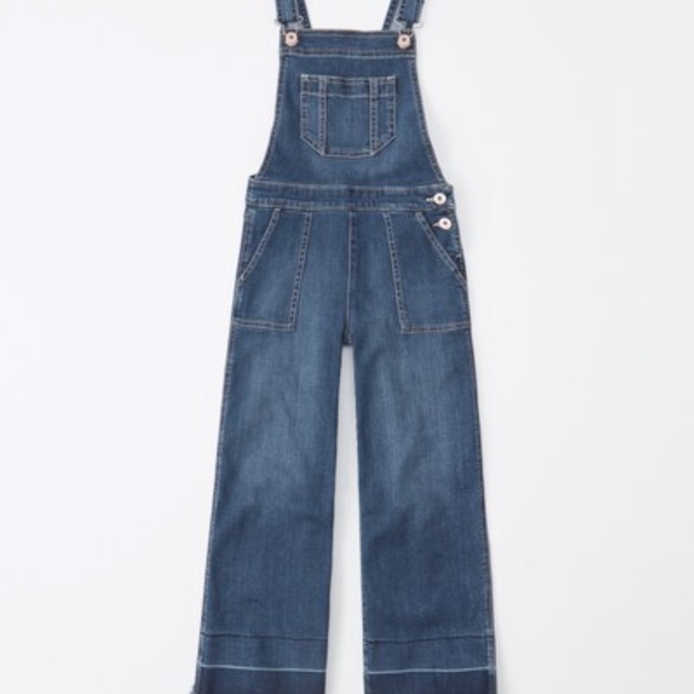 Girls 11/12 Abercrombie denim Overalls Romper jumpsuit  Excellent Used Condition